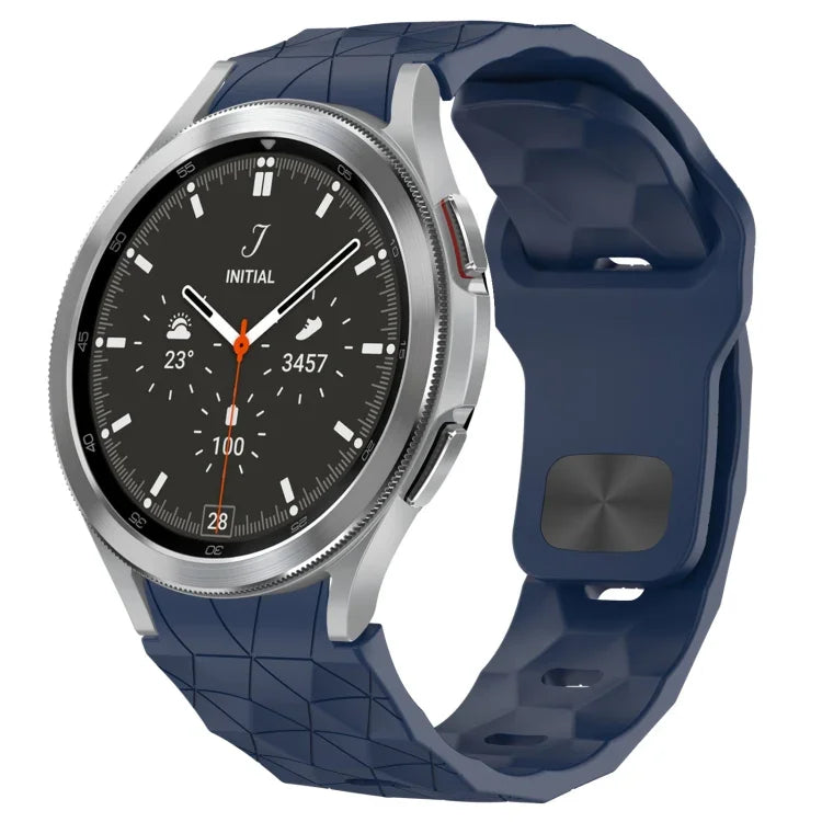 Bracelet de montre en silicone à boucle inversée texturée Football, Pour Samsung Galaxy Watch 4 44mm, Pour Samsung Galaxy Watch 4 40mm, Pour Samsung Galaxy Watch 4 Classic 46mm, Pour Samsung Galaxy Watch 4 Classic 42mm