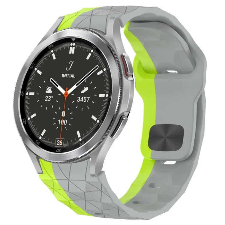 Bracelet de montre en silicone à boucle inversée texturée Football, Pour Samsung Galaxy Watch 4 44mm, Pour Samsung Galaxy Watch 4 40mm, Pour Samsung Galaxy Watch 4 Classic 46mm, Pour Samsung Galaxy Watch 4 Classic 42mm