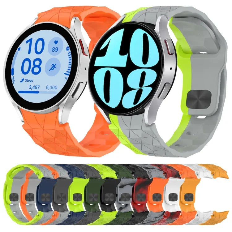 Bracelet de montre en silicone à boucle inversée texturée Football, Pour Samsung Galaxy Watch 4 44mm, Pour Samsung Galaxy Watch 4 40mm, Pour Samsung Galaxy Watch 4 Classic 46mm, Pour Samsung Galaxy Watch 4 Classic 42mm