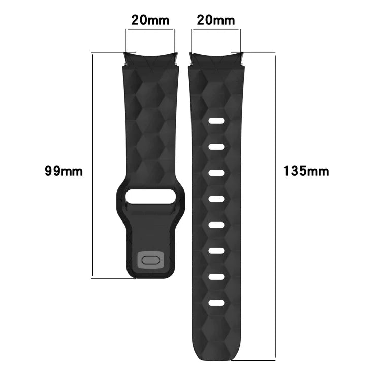 Bracelet de montre en silicone à boucle inversée texturée Football, Pour Samsung Galaxy Watch 4 44mm, Pour Samsung Galaxy Watch 4 40mm, Pour Samsung Galaxy Watch 4 Classic 46mm, Pour Samsung Galaxy Watch 4 Classic 42mm