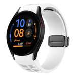 Bracelet de montre en silicone avec boucle noire magnétique pliante Richard, pour Samsung Galaxy Watch FE 40mm, pour Samsung Galaxy Watch 7 40 / 44mm, pour Samsung Galaxy Watch 6 Classic 43 / 47mm