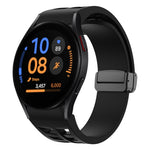 Bracelet de montre en silicone avec boucle noire magnétique pliante Richard, pour Samsung Galaxy Watch FE 40mm, pour Samsung Galaxy Watch 7 40 / 44mm, pour Samsung Galaxy Watch 6 Classic 43 / 47mm