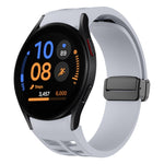 Bracelet de montre en silicone avec boucle noire magnétique pliante Richard, pour Samsung Galaxy Watch FE 40mm, pour Samsung Galaxy Watch 7 40 / 44mm, pour Samsung Galaxy Watch 6 Classic 43 / 47mm