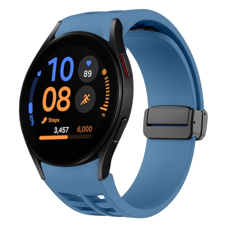 Bracelet de montre en silicone avec boucle noire magnétique pliante Richard, pour Samsung Galaxy Watch FE 40mm, pour Samsung Galaxy Watch 7 40 / 44mm, pour Samsung Galaxy Watch 6 Classic 43 / 47mm