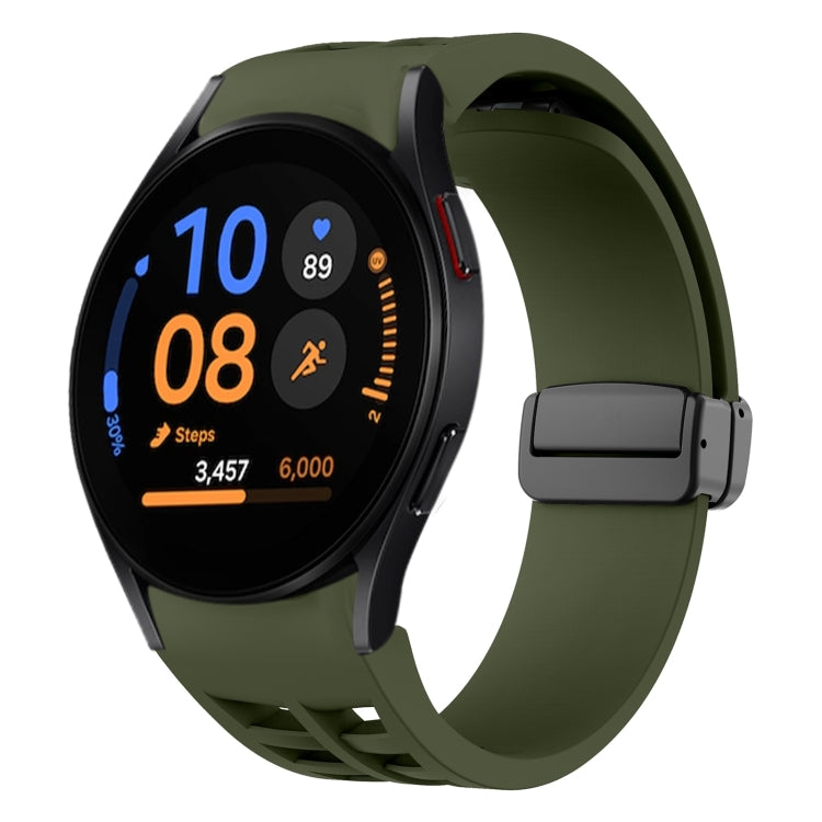 Bracelet de montre en silicone avec boucle noire magnétique pliante Richard, pour Samsung Galaxy Watch FE 40mm, pour Samsung Galaxy Watch 7 40 / 44mm, pour Samsung Galaxy Watch 6 Classic 43 / 47mm