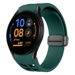 Bracelet de montre en silicone avec boucle noire magnétique pliante Richard, pour Samsung Galaxy Watch FE 40mm, pour Samsung Galaxy Watch 7 40 / 44mm, pour Samsung Galaxy Watch 6 Classic 43 / 47mm