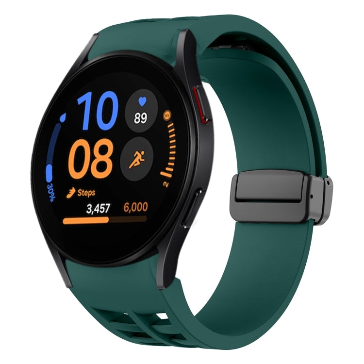 Bracelet de montre en silicone avec boucle noire magnétique pliante Richard, pour Samsung Galaxy Watch FE 40mm, pour Samsung Galaxy Watch 7 40 / 44mm, pour Samsung Galaxy Watch 6 Classic 43 / 47mm