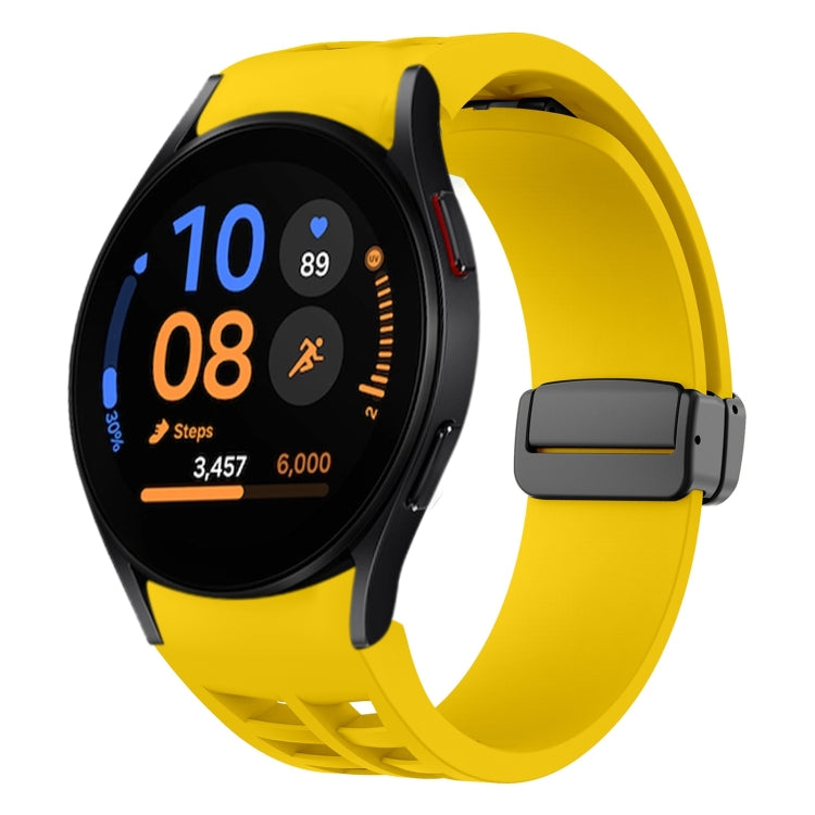Bracelet de montre en silicone avec boucle noire magnétique pliante Richard, pour Samsung Galaxy Watch FE 40mm, pour Samsung Galaxy Watch 7 40 / 44mm, pour Samsung Galaxy Watch 6 Classic 43 / 47mm