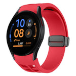 Bracelet de montre en silicone avec boucle noire magnétique pliante Richard, pour Samsung Galaxy Watch FE 40mm, pour Samsung Galaxy Watch 7 40 / 44mm, pour Samsung Galaxy Watch 6 Classic 43 / 47mm