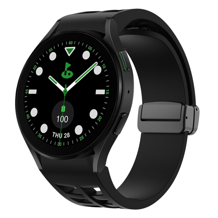 Bracelet de montre en silicone avec boucle noire magnétique pliante Richard, pour Samsung Galaxy Watch 6 40 / 44mm, pour Samsung Galaxy Watch 5 Pro édition golf, pour Samsung Galaxy Watch 5 édition golf