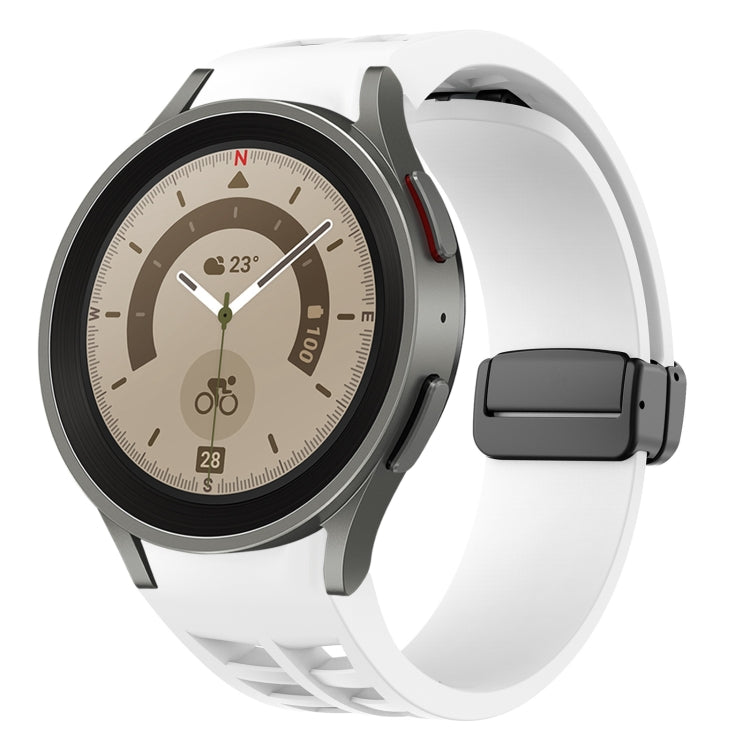 Bracelet de montre en silicone avec boucle noire magnétique pliante Richard, pour Samsung Galaxy Watch 5 40 / 44mm, pour Samsung Galaxy Watch 5 Pro 45mm, pour Samsung Galaxy Watch 4 40 / 44mm