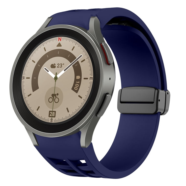Bracelet de montre en silicone avec boucle noire magnétique pliante Richard, pour Samsung Galaxy Watch 5 40 / 44mm, pour Samsung Galaxy Watch 5 Pro 45mm, pour Samsung Galaxy Watch 4 40 / 44mm