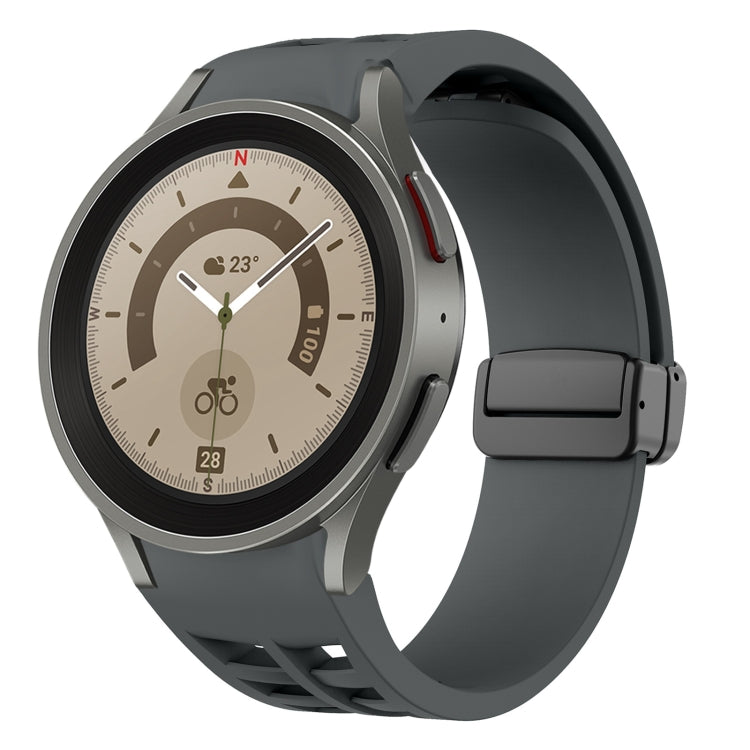 Bracelet de montre en silicone avec boucle noire magnétique pliante Richard, pour Samsung Galaxy Watch 5 40 / 44mm, pour Samsung Galaxy Watch 5 Pro 45mm, pour Samsung Galaxy Watch 4 40 / 44mm