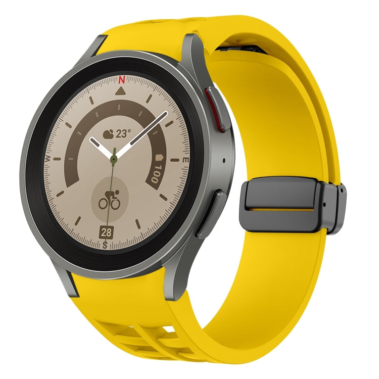 Bracelet de montre en silicone avec boucle noire magnétique pliante Richard, pour Samsung Galaxy Watch 5 40 / 44mm, pour Samsung Galaxy Watch 5 Pro 45mm, pour Samsung Galaxy Watch 4 40 / 44mm