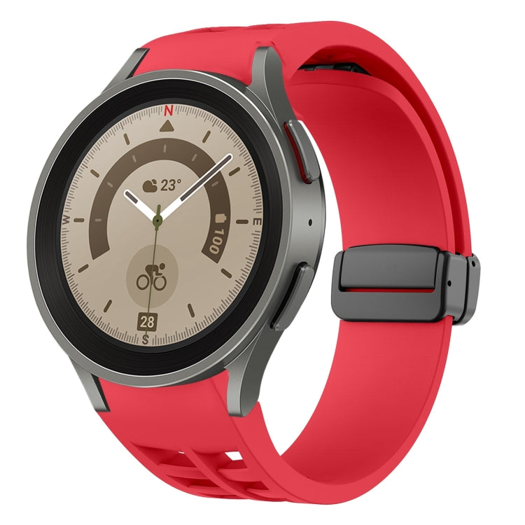 Bracelet de montre en silicone avec boucle noire magnétique pliante Richard, pour Samsung Galaxy Watch 5 40 / 44mm, pour Samsung Galaxy Watch 5 Pro 45mm, pour Samsung Galaxy Watch 4 40 / 44mm