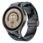 Bracelet de montre en silicone avec boucle noire magnétique pliante Richard, pour Samsung Galaxy Watch 5 40 / 44mm, pour Samsung Galaxy Watch 5 Pro 45mm, pour Samsung Galaxy Watch 4 40 / 44mm