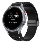 Bracelet de montre en silicone avec boucle noire magnétique pliante Richard, pour Samsung Galaxy Watch FE 40mm, pour Samsung Galaxy Watch 7 40 / 44mm, pour Samsung Galaxy Watch 6 Classic 43 / 47mm