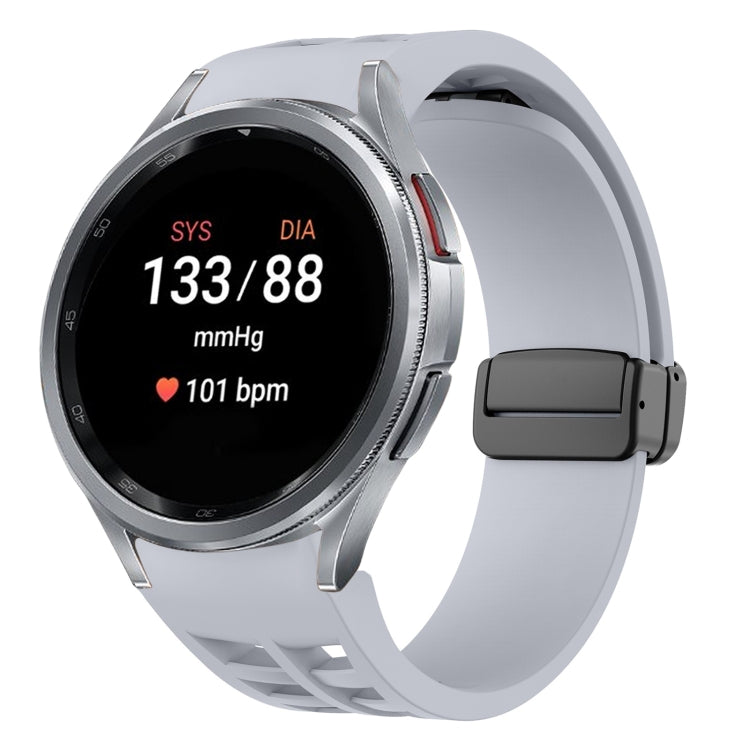 Bracelet de montre en silicone avec boucle noire magnétique pliante Richard, pour Samsung Galaxy Watch FE 40mm, pour Samsung Galaxy Watch 7 40 / 44mm, pour Samsung Galaxy Watch 6 Classic 43 / 47mm