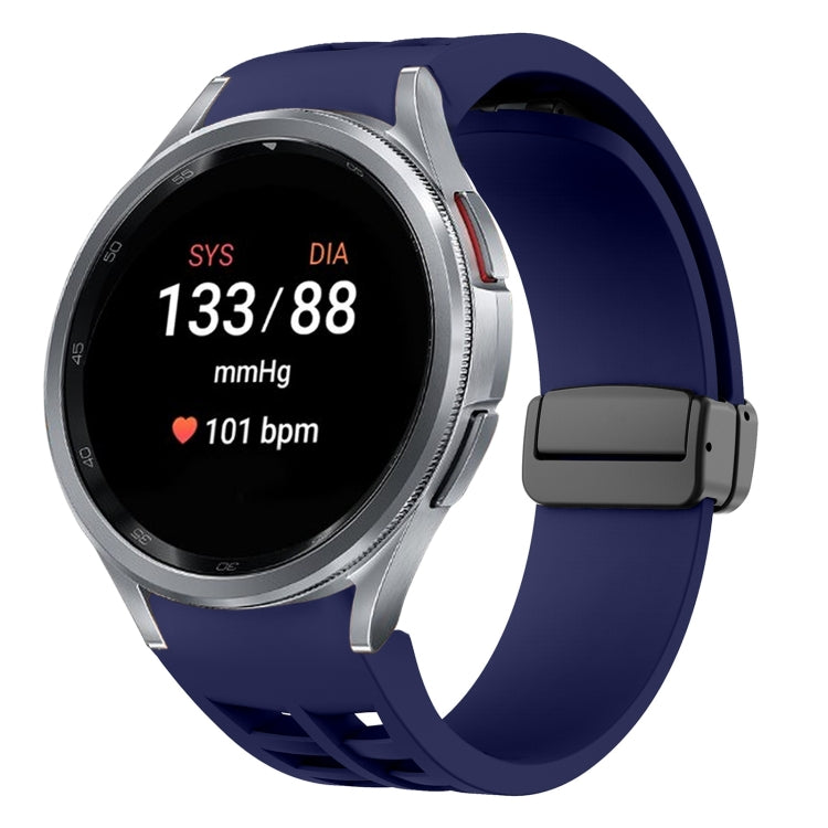 Bracelet de montre en silicone avec boucle noire magnétique pliante Richard, pour Samsung Galaxy Watch FE 40mm, pour Samsung Galaxy Watch 7 40 / 44mm, pour Samsung Galaxy Watch 6 Classic 43 / 47mm