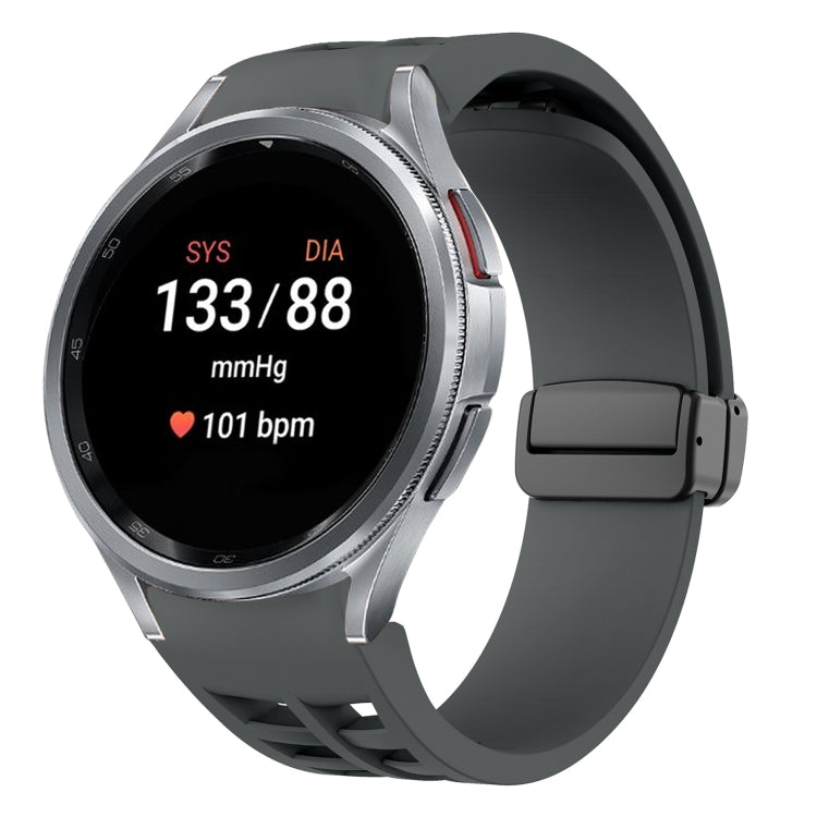 Bracelet de montre en silicone avec boucle noire magnétique pliante Richard, pour Samsung Galaxy Watch FE 40mm, pour Samsung Galaxy Watch 7 40 / 44mm, pour Samsung Galaxy Watch 6 Classic 43 / 47mm