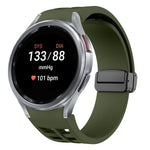 Bracelet de montre en silicone avec boucle noire magnétique pliante Richard, pour Samsung Galaxy Watch FE 40mm, pour Samsung Galaxy Watch 7 40 / 44mm, pour Samsung Galaxy Watch 6 Classic 43 / 47mm