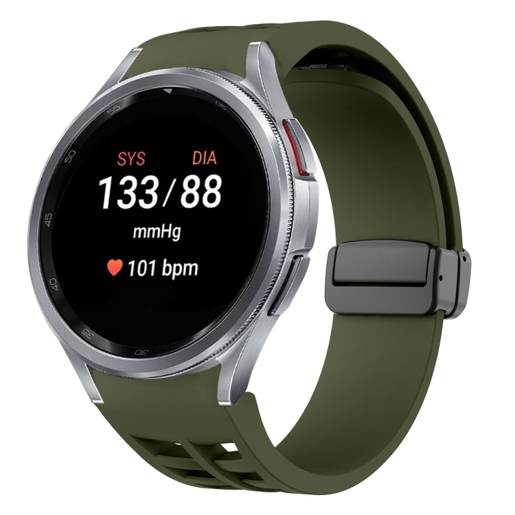 Bracelet de montre en silicone avec boucle noire magnétique pliante Richard, pour Samsung Galaxy Watch FE 40mm, pour Samsung Galaxy Watch 7 40 / 44mm, pour Samsung Galaxy Watch 6 Classic 43 / 47mm