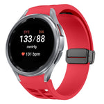 Bracelet de montre en silicone avec boucle noire magnétique pliante Richard, pour Samsung Galaxy Watch FE 40mm, pour Samsung Galaxy Watch 7 40 / 44mm, pour Samsung Galaxy Watch 6 Classic 43 / 47mm