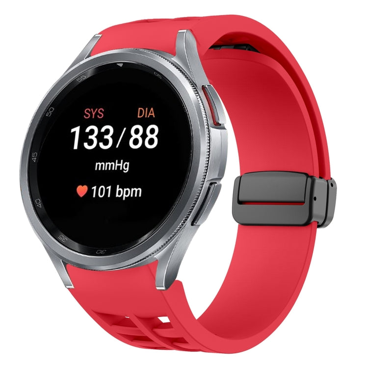 Bracelet de montre en silicone avec boucle noire magnétique pliante Richard, pour Samsung Galaxy Watch FE 40mm, pour Samsung Galaxy Watch 7 40 / 44mm, pour Samsung Galaxy Watch 6 Classic 43 / 47mm