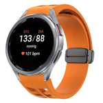 Bracelet de montre en silicone avec boucle noire magnétique pliante Richard, pour Samsung Galaxy Watch FE 40mm, pour Samsung Galaxy Watch 7 40 / 44mm, pour Samsung Galaxy Watch 6 Classic 43 / 47mm