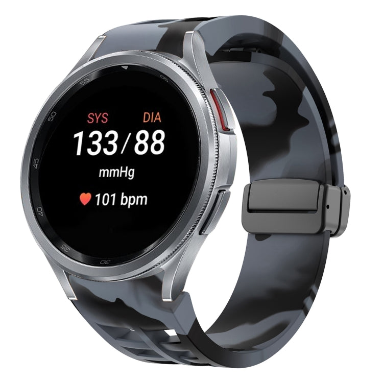 Bracelet de montre en silicone avec boucle noire magnétique pliante Richard, pour Samsung Galaxy Watch FE 40mm, pour Samsung Galaxy Watch 7 40 / 44mm, pour Samsung Galaxy Watch 6 Classic 43 / 47mm