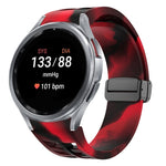 Bracelet de montre en silicone avec boucle noire magnétique pliante Richard, pour Samsung Galaxy Watch FE 40mm, pour Samsung Galaxy Watch 7 40 / 44mm, pour Samsung Galaxy Watch 6 Classic 43 / 47mm