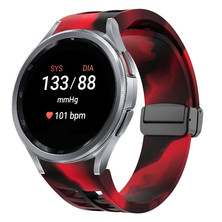 Bracelet de montre en silicone avec boucle noire magnétique pliante Richard, pour Samsung Galaxy Watch FE 40mm, pour Samsung Galaxy Watch 7 40 / 44mm, pour Samsung Galaxy Watch 6 Classic 43 / 47mm