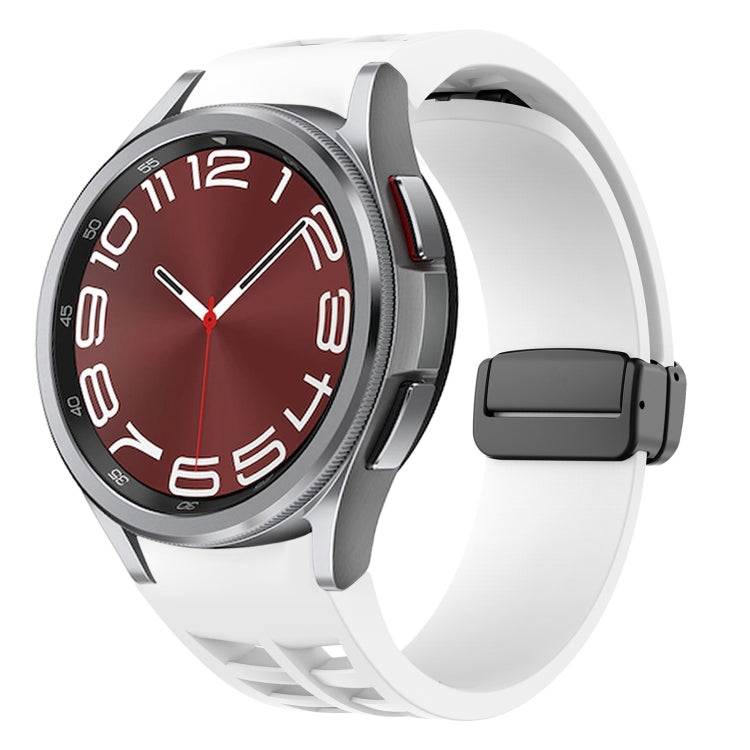 Bracelet de montre en silicone avec boucle noire magnétique pliante Richard, pour Samsung Galaxy Watch FE 40mm, pour Samsung Galaxy Watch 7 40 / 44mm, pour Samsung Galaxy Watch 6 Classic 43 / 47mm