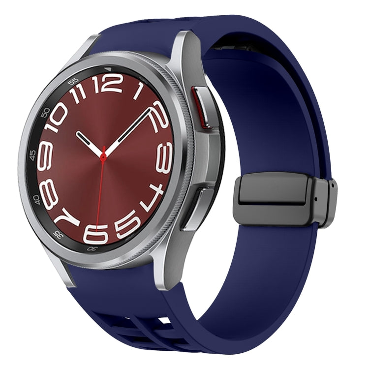 Bracelet de montre en silicone avec boucle noire magnétique pliante Richard, pour Samsung Galaxy Watch FE 40mm, pour Samsung Galaxy Watch 7 40 / 44mm, pour Samsung Galaxy Watch 6 Classic 43 / 47mm