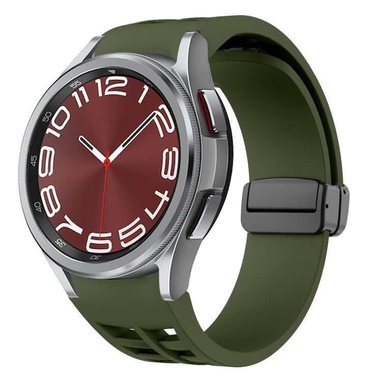 Bracelet de montre en silicone avec boucle noire magnétique pliante Richard, pour Samsung Galaxy Watch FE 40mm, pour Samsung Galaxy Watch 7 40 / 44mm, pour Samsung Galaxy Watch 6 Classic 43 / 47mm