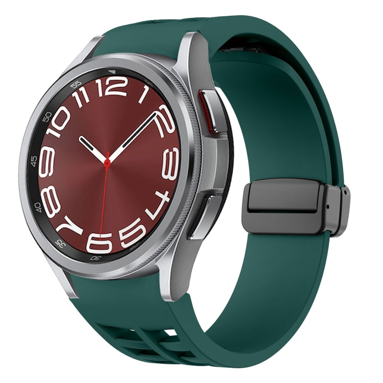 Bracelet de montre en silicone avec boucle noire magnétique pliante Richard, pour Samsung Galaxy Watch FE 40mm, pour Samsung Galaxy Watch 7 40 / 44mm, pour Samsung Galaxy Watch 6 Classic 43 / 47mm