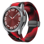 Bracelet de montre en silicone avec boucle noire magnétique pliante Richard, pour Samsung Galaxy Watch FE 40mm, pour Samsung Galaxy Watch 7 40 / 44mm, pour Samsung Galaxy Watch 6 Classic 43 / 47mm