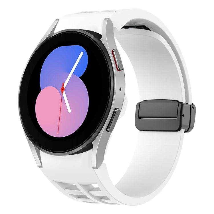 Bracelet de montre en silicone avec boucle noire magnétique pliante Richard, pour Samsung Galaxy Watch 5 40 / 44mm, pour Samsung Galaxy Watch 5 Pro 45mm, pour Samsung Galaxy Watch 4 40 / 44mm