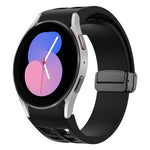 Bracelet de montre en silicone avec boucle noire magnétique pliante Richard, pour Samsung Galaxy Watch 5 40 / 44mm, pour Samsung Galaxy Watch 5 Pro 45mm, pour Samsung Galaxy Watch 4 40 / 44mm