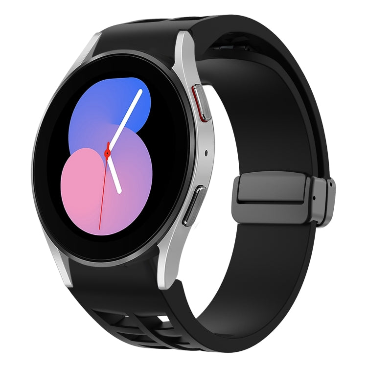 Bracelet de montre en silicone avec boucle noire magnétique pliante Richard, pour Samsung Galaxy Watch 5 40 / 44mm, pour Samsung Galaxy Watch 5 Pro 45mm, pour Samsung Galaxy Watch 4 40 / 44mm