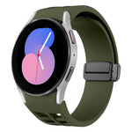 Bracelet de montre en silicone avec boucle noire magnétique pliante Richard, pour Samsung Galaxy Watch 5 40 / 44mm, pour Samsung Galaxy Watch 5 Pro 45mm, pour Samsung Galaxy Watch 4 40 / 44mm