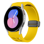 Bracelet de montre en silicone avec boucle noire magnétique pliante Richard, pour Samsung Galaxy Watch 5 40 / 44mm, pour Samsung Galaxy Watch 5 Pro 45mm, pour Samsung Galaxy Watch 4 40 / 44mm