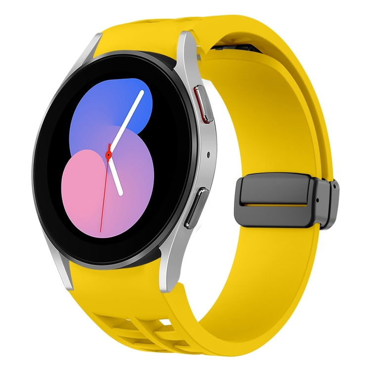 Bracelet de montre en silicone avec boucle noire magnétique pliante Richard, pour Samsung Galaxy Watch 5 40 / 44mm, pour Samsung Galaxy Watch 5 Pro 45mm, pour Samsung Galaxy Watch 4 40 / 44mm