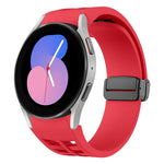 Bracelet de montre en silicone avec boucle noire magnétique pliante Richard, pour Samsung Galaxy Watch 5 40 / 44mm, pour Samsung Galaxy Watch 5 Pro 45mm, pour Samsung Galaxy Watch 4 40 / 44mm