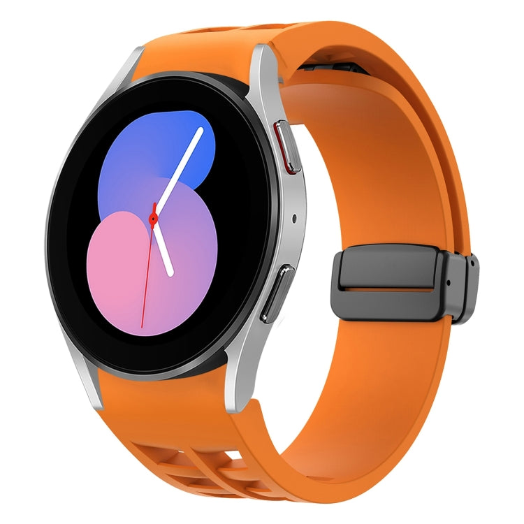 Bracelet de montre en silicone avec boucle noire magnétique pliante Richard, pour Samsung Galaxy Watch 5 40 / 44mm, pour Samsung Galaxy Watch 5 Pro 45mm, pour Samsung Galaxy Watch 4 40 / 44mm