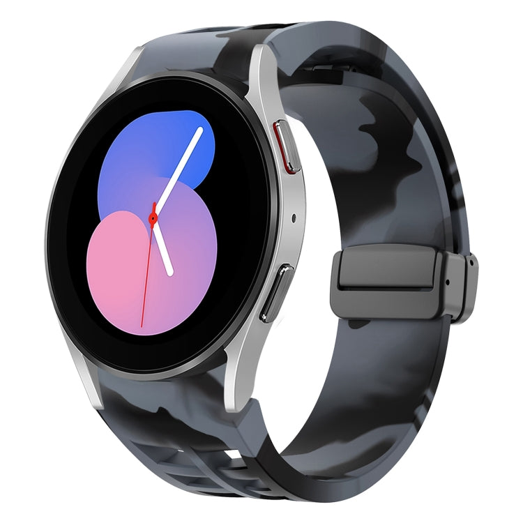 Bracelet de montre en silicone avec boucle noire magnétique pliante Richard, pour Samsung Galaxy Watch 5 40 / 44mm, pour Samsung Galaxy Watch 5 Pro 45mm, pour Samsung Galaxy Watch 4 40 / 44mm