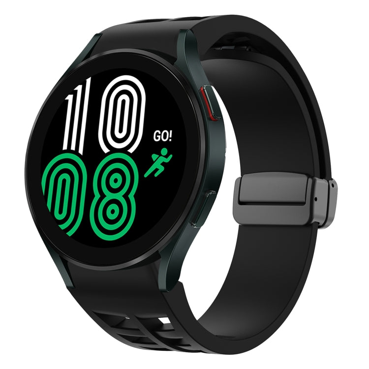 Bracelet de montre en silicone avec boucle noire magnétique pliante Richard, pour Samsung Galaxy Watch 5 40 / 44mm, pour Samsung Galaxy Watch 5 Pro 45mm, pour Samsung Galaxy Watch 4 40 / 44mm