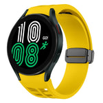 Bracelet de montre en silicone avec boucle noire magnétique pliante Richard, pour Samsung Galaxy Watch 5 40 / 44mm, pour Samsung Galaxy Watch 5 Pro 45mm, pour Samsung Galaxy Watch 4 40 / 44mm