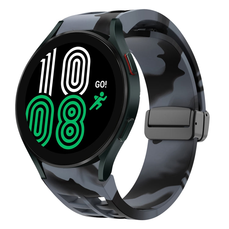 Bracelet de montre en silicone avec boucle noire magnétique pliante Richard, pour Samsung Galaxy Watch 5 40 / 44mm, pour Samsung Galaxy Watch 5 Pro 45mm, pour Samsung Galaxy Watch 4 40 / 44mm
