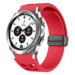 Richard Magnetic Folding Black Buckle Silicone Watch Band, For Samsung Galaxy Watch 4 classic 42 / 46mm